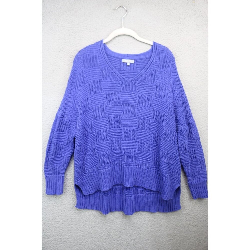 Habitat Linen Blend Boxy Sweater-Size M/L-Cable Knit-BOHO